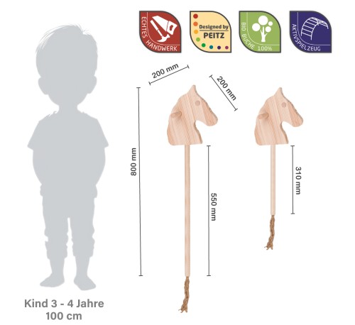 Steckenpferd Abmessungen